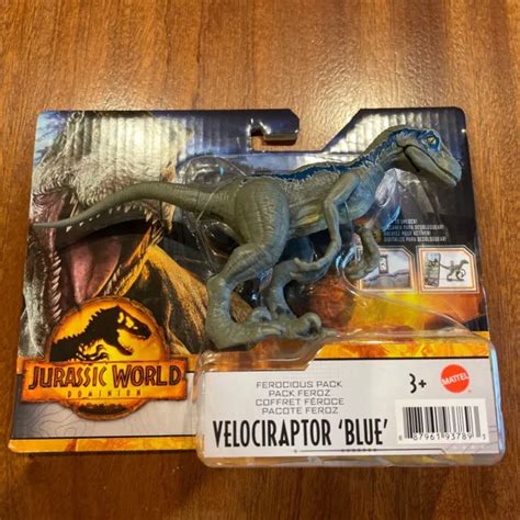 Mattel Jurassic World Dominion Ferocious Pack Velociraptor Blue Dinosaur Toy New Eur 1155