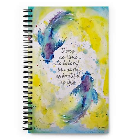 Koi Dot Grid Spiral-Bound Bullet Journal Notebook - Sleeping Pond Studio