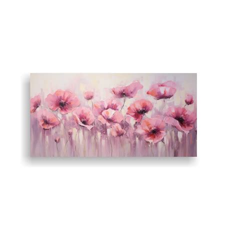 Ripley TELA BASTIDOR MODERNO PINK POPPIES ESTILO PINTURA SOBRE LIENZO