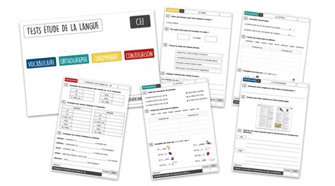 Tests étude de la langue CE1 Le blog du Cancre