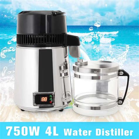 4L Water Filters Distiller 304 Stainless Steel Electric Pure Purifier