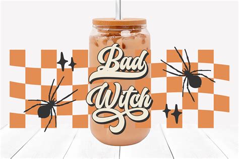 Retro Halloween Beer Can Glass Svg Witch Coffee Cup Wrap By Orange