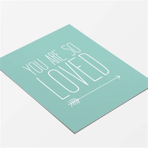 You Are Loved Printable Art Nursery Art Mint Green Art Etsy