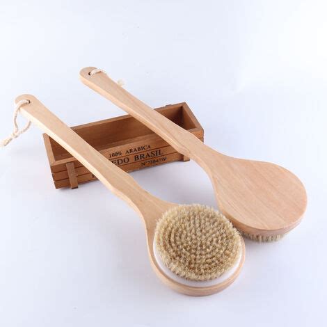 Brosse pour le corps Brosse à dos à sec Brosse de bain en bois de