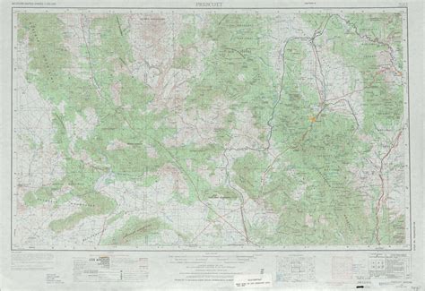 Prescott Topographic Map Az Usgs Topo 1250000 Scale