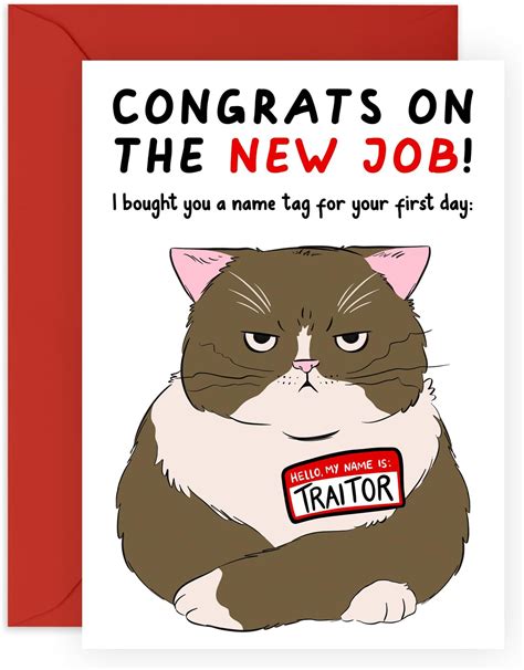 Central 23 Coworker Leaving Cards For Men Women Cat Traitor Funny Goodbye Cards For