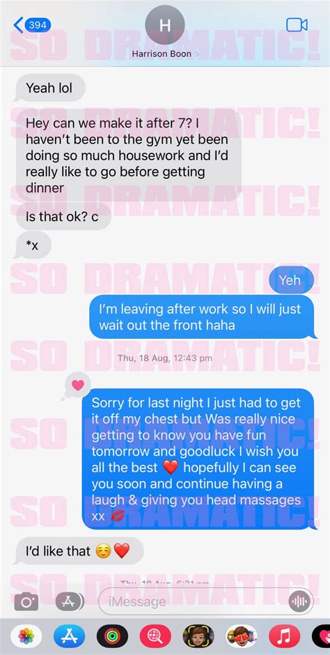 Leaked Messages Between Mafs Harrison Boon And Abby Miller