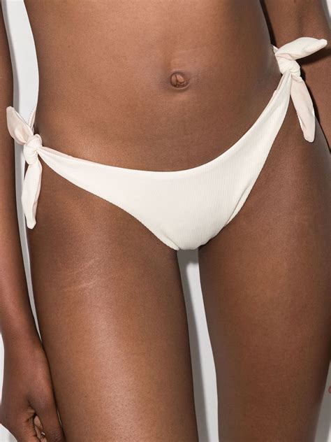 Abysse Jean Ribbed Bikini Bottoms In Neutrals Modesens