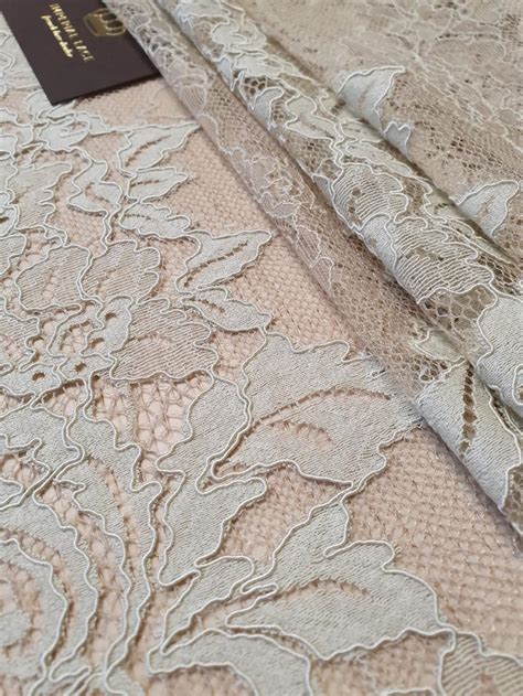 Beige Lace Fabric Chantilly Lace Fabric Nude Chantilly Lace Etsy