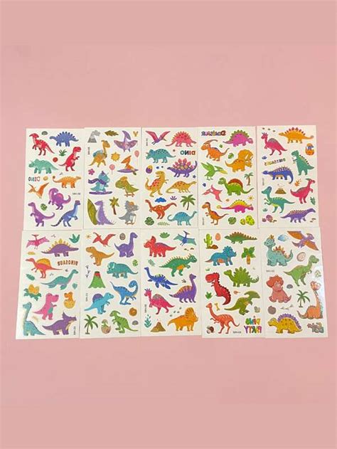 Sticker De Tatouages Kits Imprim Dinosaure Dessin Anim Tatouages