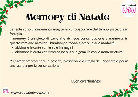 Memory Di Natale Educatori WOW