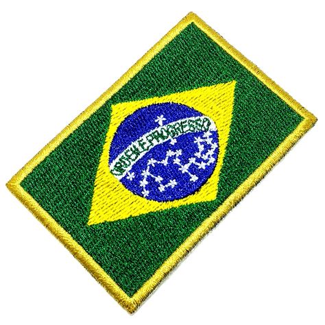 Bandeira Brasil Patch Bordado Para Uniforme Camisa Kimono BR44