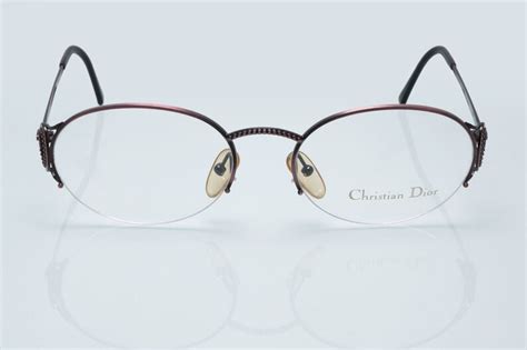 Christian Dior Vintage Eyeglasess Half Rim Oval Frame Made In Etsy