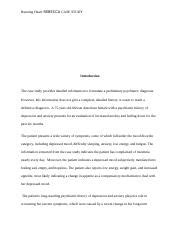 Case Study Docx Running Head Rebecca Case Study Introduction The