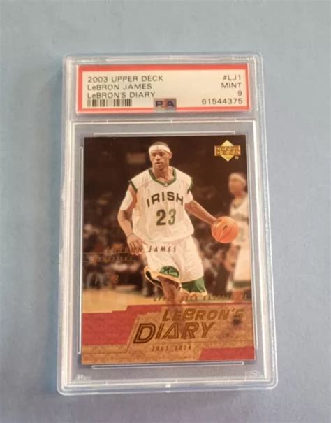 2003 04 UPPER DECK LeBron James LeBron S Diary LJ1 Rookie Card PSA 9