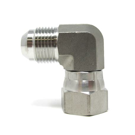 Stainless Steel Hydraulic Fitting JIC SAE 8 To JIC SAE 8 90 Degree