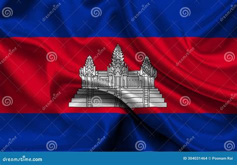 High Detailed Flag Of Cambodia National Cambodia Flag Asia Stock