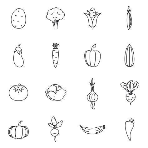 Vegetables Icons Set 4221952 Vector Art At Vecteezy