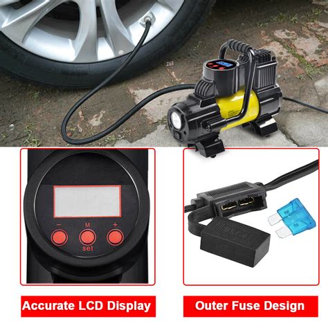 Seborio 12v Dc Portable 150psi Air Compressor Car Tyre Tire Inflator