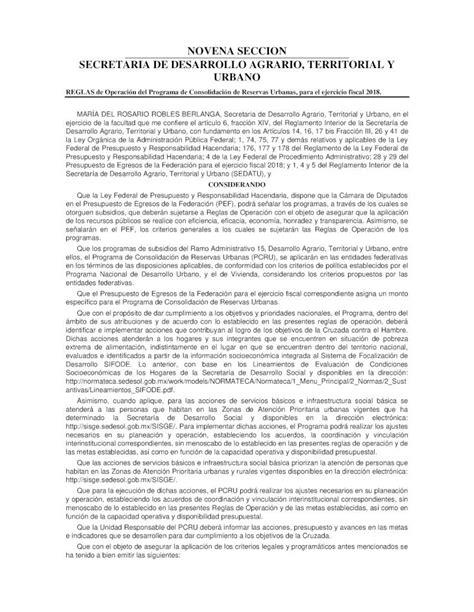 PDF NOVENA SECCION SECRETARIA DE DESARROLLO AGRARIO ³n 2018 2