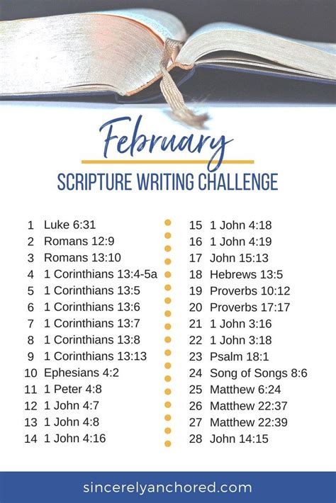 February Gratitude Journal Scripture Writing Challenge Sincerely