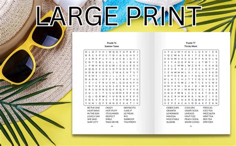 Summer Fun Word Search Puzzle Book For Adults Large Print