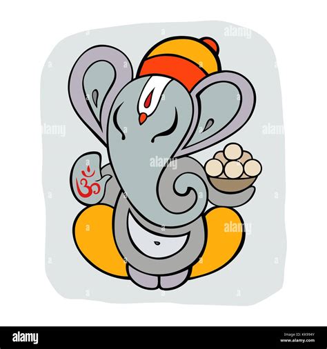 Hindu Gott Ganesha Hand Gezeichnet Tribal Style Vector Illustration