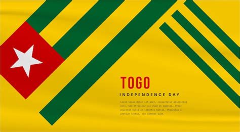 Ilustração da bandeira da celebração do dia da independência do togo