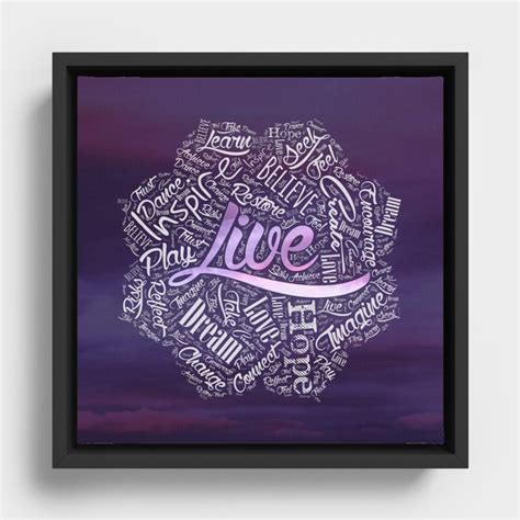 Inspirational Word Cloud Art in Lotus Framed Canvas by Creativemotions ...