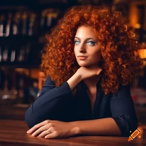 Captivating Image Of A Curly Redhead Woman With Blue Eyes On Craiyon