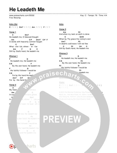 He Leadeth Me Chords PDF (First Worship) - PraiseCharts