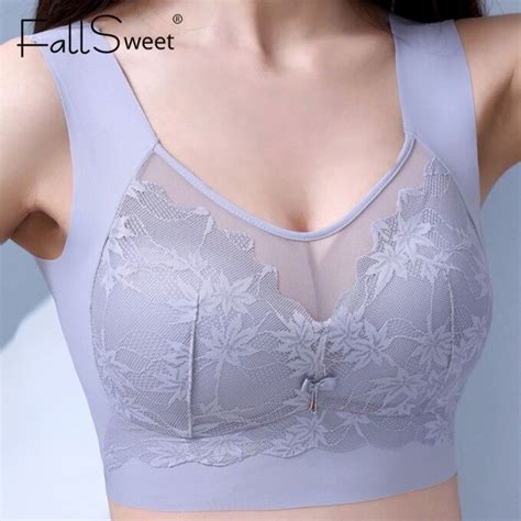 Fallsweet 40 105kg Full Cover Seamless Bra Women Summer Thin Lace No Padding Underwear Plus Size