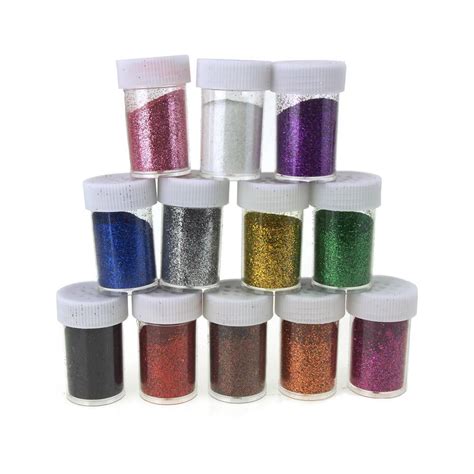 Fine Glitter In Plastic Bottle 06 Ounce 12 Piece Multi Color