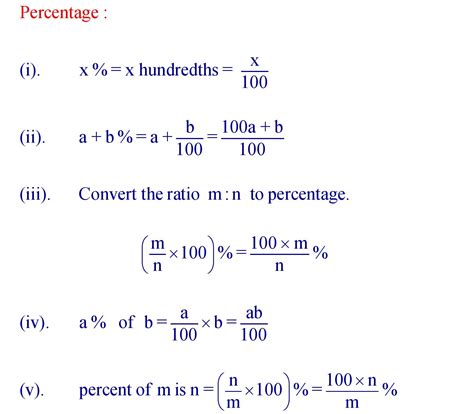 Percentage Formula For 8th Class » Formula In Maths