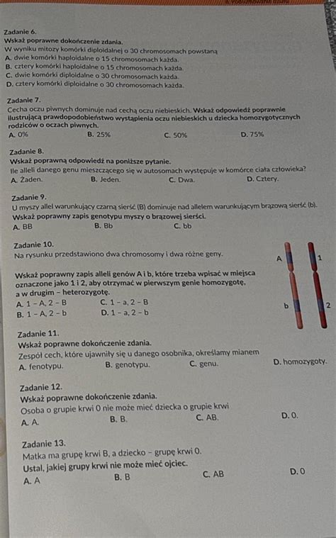 Test Z Biologii Klasa 7 Dział 1 Margaret Wiegel