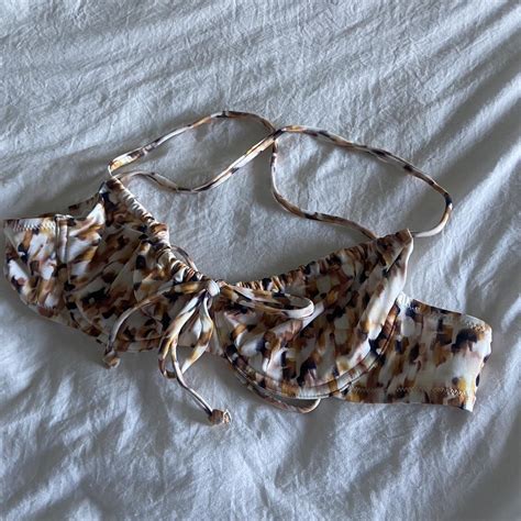 Primark Women S Brown And Gold Bikini And Tankini Tops Depop