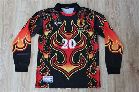 Yoshikatsu Kawaguchi Japan Goalkeeper Flames Jersey Shirt World Cup