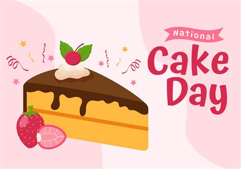 National Cake Day Vector Illustration On Holiday Celebrate November