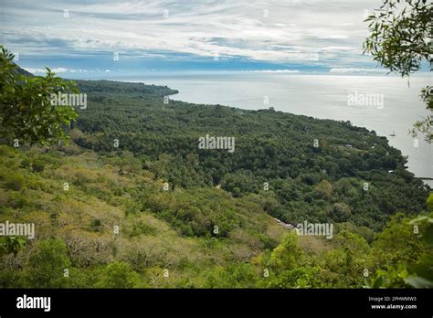 Panoramic view on old Camiguin Volcano in Camiguin in the Philippines ...