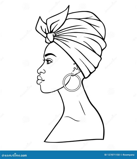 Retrato Da Anima O Da Mulher Africana Nova Em Um Turbante Opini O Do