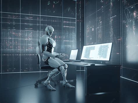 Computer Room Intelligent Robot Data Processing Advertising Background