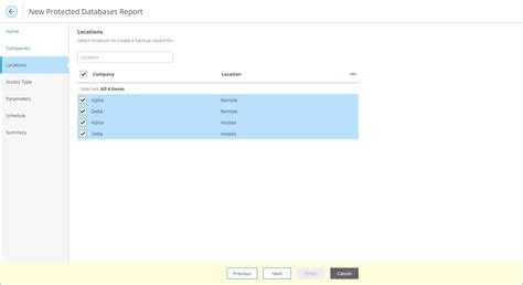 Creating Protected Databases Report Veeam Service Provider Console Guide