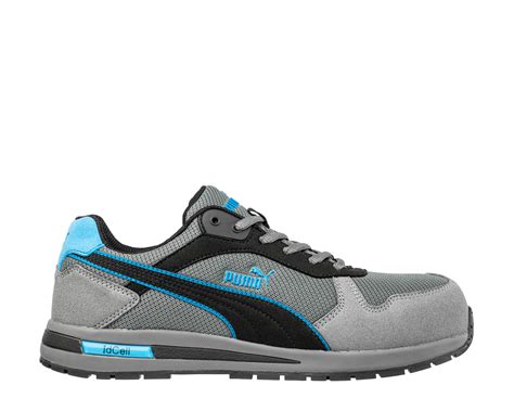 FRONTSIDE GREY BLUE LOW PUMA SAFETY WORK SHOES ASTM EH SR Puma Safety USA