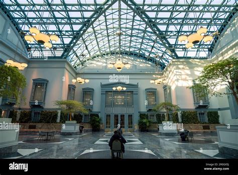 This image depicts the interior of the Harold Washington Library Center ...