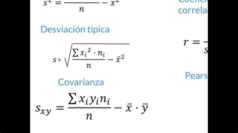 Cálculo De La Covarianza El Coeficiente De Correlación Lineal Pearson