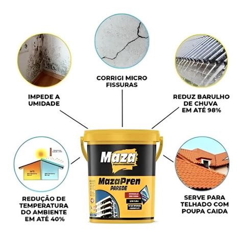 Impermeabilizante Acrílico Mazapren Parede Branco 18kg Frete grátis