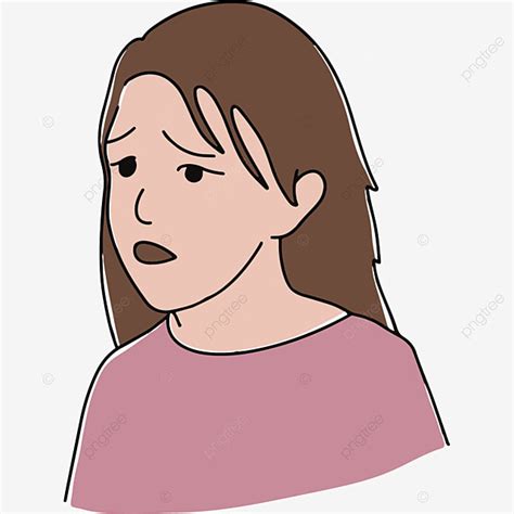 Afraid Woman Vector Png Images Woman With A Worried And Afraid Face