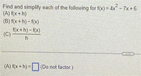 Solved Find And Simplify Each Of The Following For Chegg