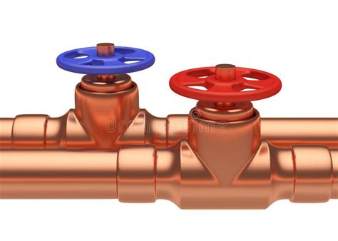 Water Valve On Copper Pipes Stock Illustration Illustration Of