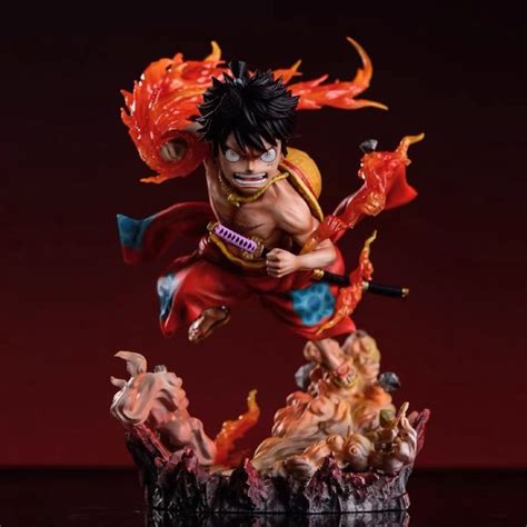 โมเดลวนพช โมเดล One Piece โมเดลลฟ Luffy Fire Fist Q Version 12cm